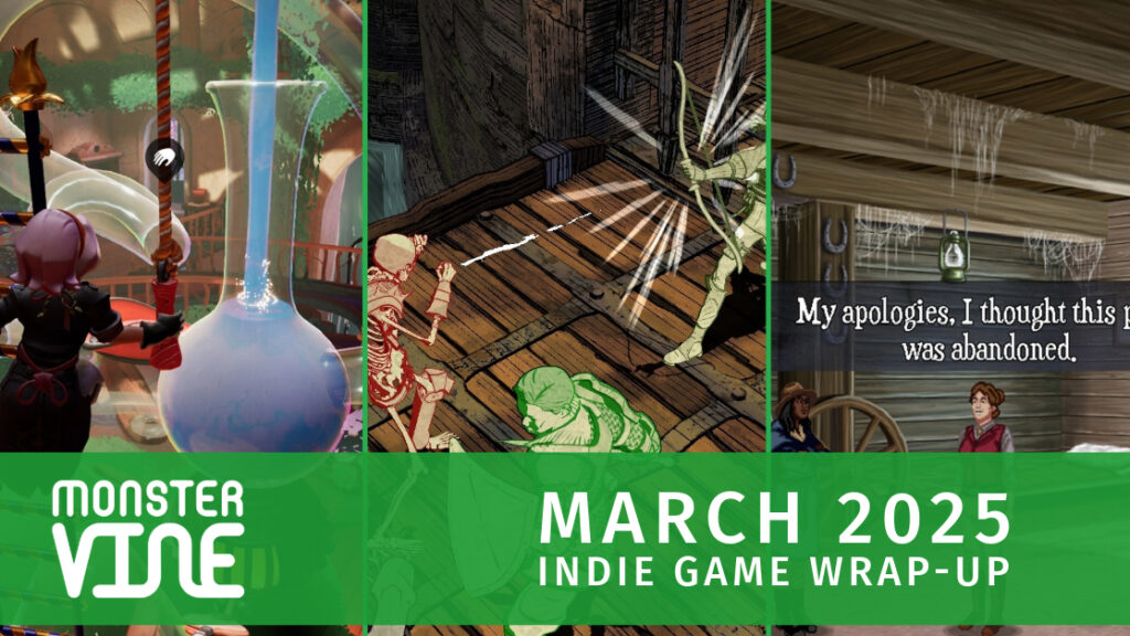 Indie Game Wrap-Up Header Image for March 2025.