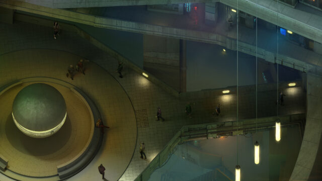 A conceptual screenshot showing art for the game HOPETOWN.