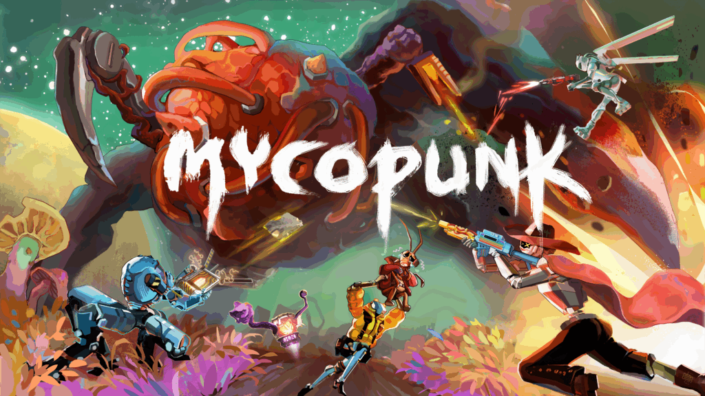 Mycopunk official key art showing the robot squad