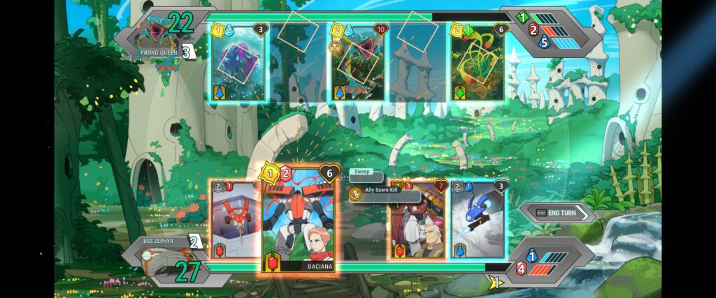 A screenshot of the battle deck from Battle Suit Aces