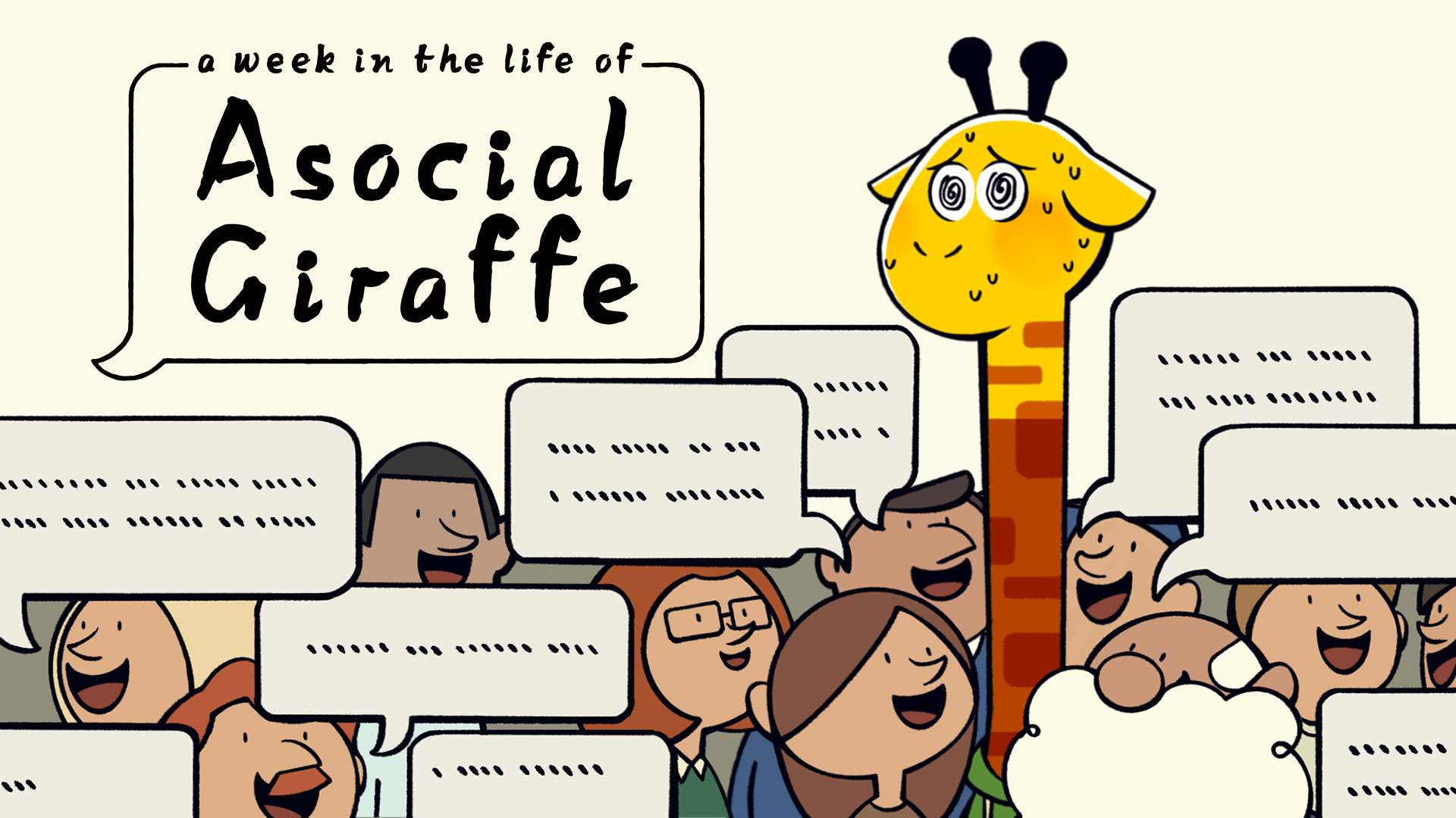 Key Art for the game A Week in the Life of Asocial Giraffe.