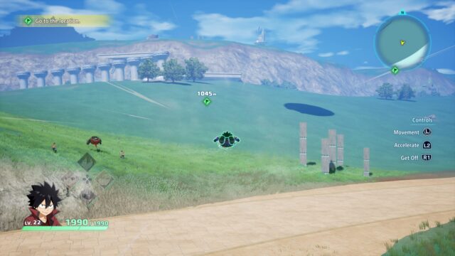 A screenshot from the game EDENS ZERO showing Shiki flying around Blue Garden Planet.