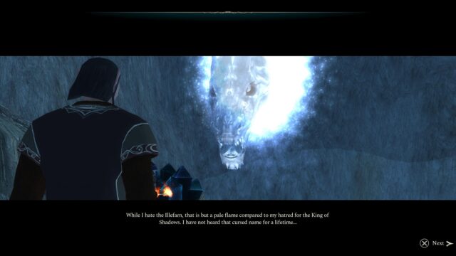 Dungeons & Dragons Neverwinter Nights 2 Enhanced Edition where the spirit of a dragon is talking shit about the Illefarn and the King of Shadows