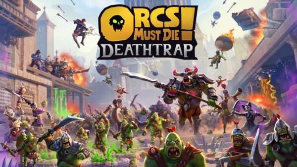 Key Art for the game Orcs Must DIe! Deathtrap