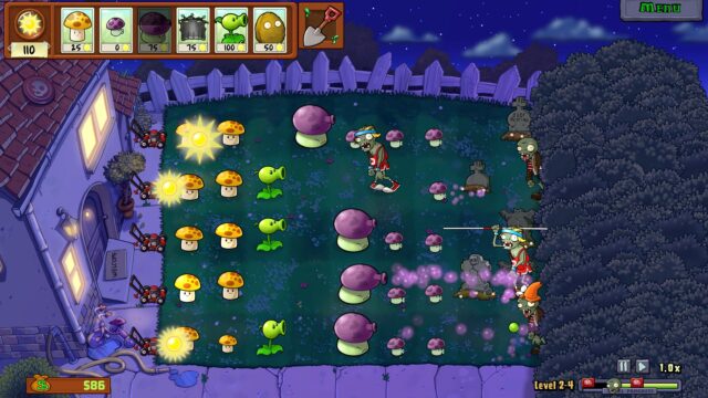Plants vs Zombies Replanted night level screenshot