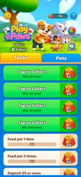 A screenshot for the Play for Paws campaign