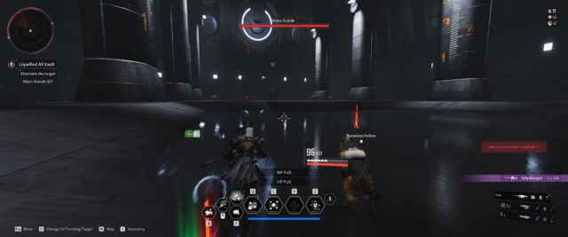 The First Descendant Nell Running Towards the Abyss Scarab in Axion Plains