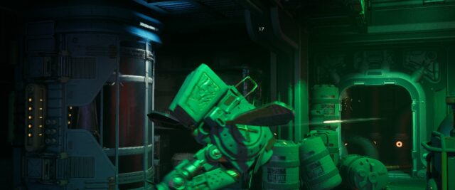 A screenshot from the game The Outer Worlds 2. In the screenshot, the player has shot and killed a Protectorate Wasp and given a cinematic camera angle for it.