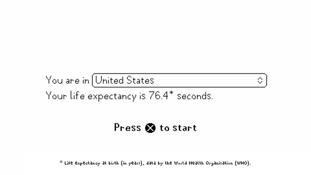 Life expectancy disclaimer for US.