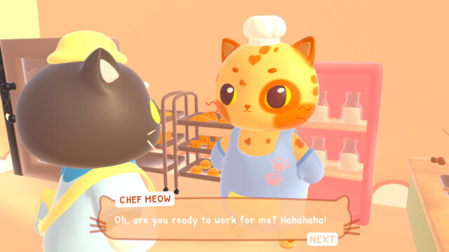 Chef Meow talking with Catto.