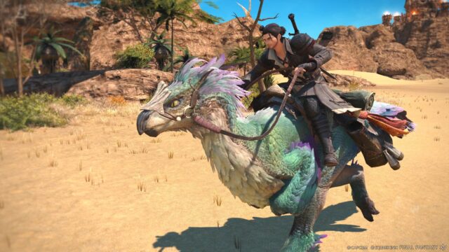 A screenshot from the Final Fantasy XIV Monster Hunter Wilds crossover