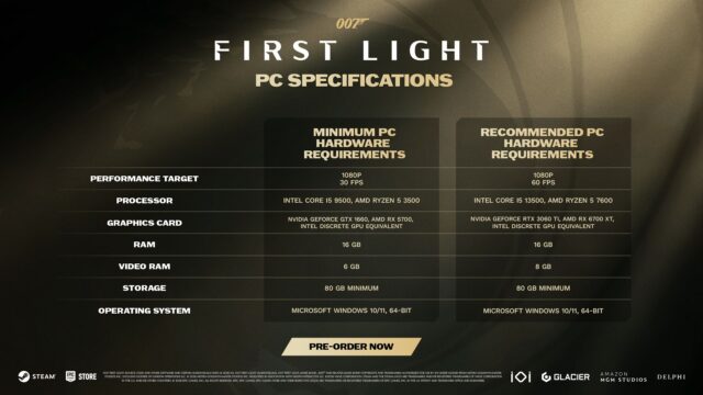 007 First Light Updated PC Specs