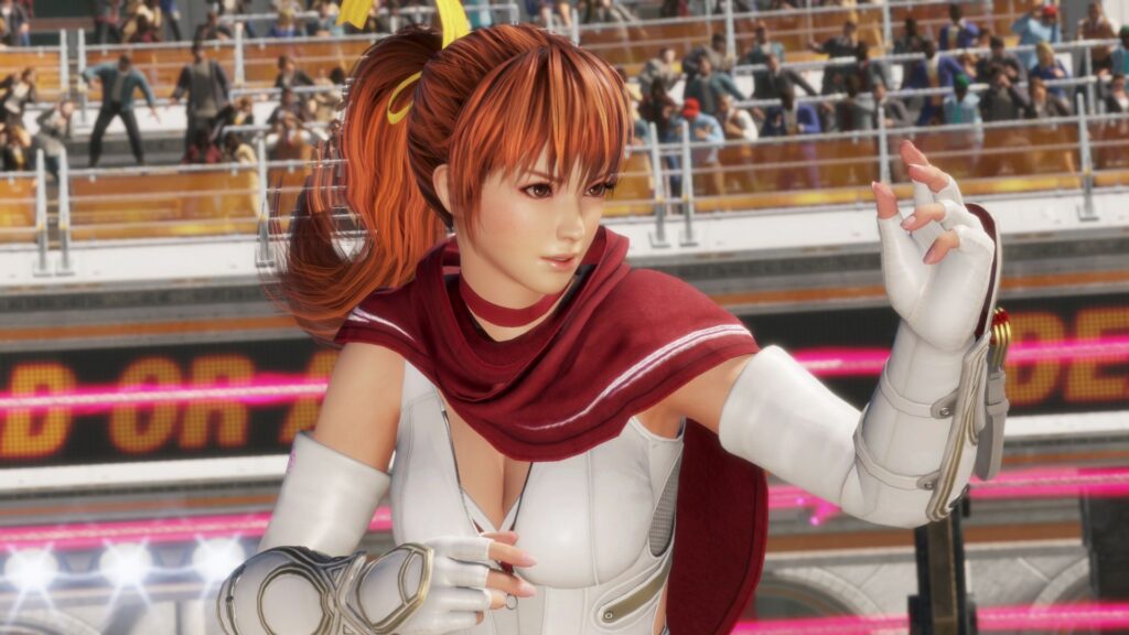 A screenshot of Kasumi from Dead or Alive 6 Last Round.
