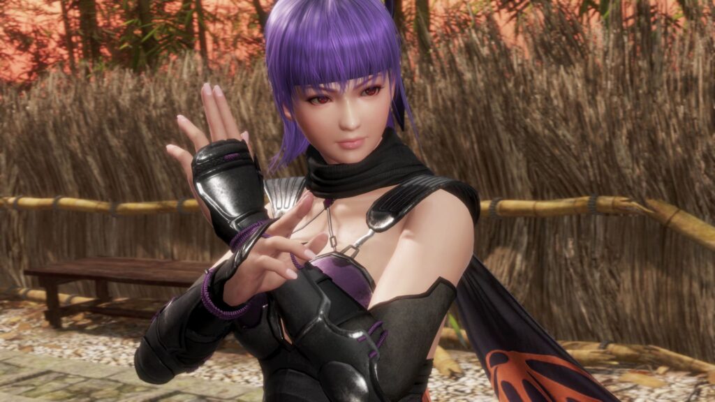 A screenshot of Ayane from Dead or Alive 6 Last Round. 