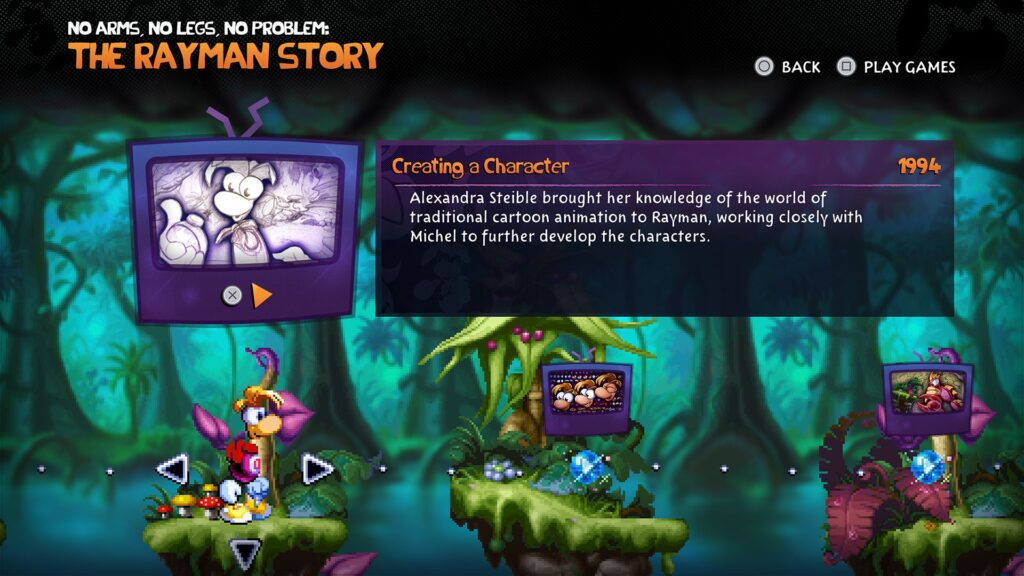 A screenshot from Rayman 30th Anniversary Edition.