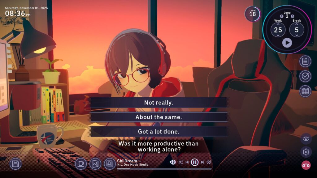 A screenshot from Chill With You: A Lo-Fi Story 