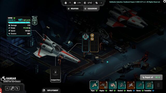 A screenshot of Battlestar Galactica Shattered Hopes