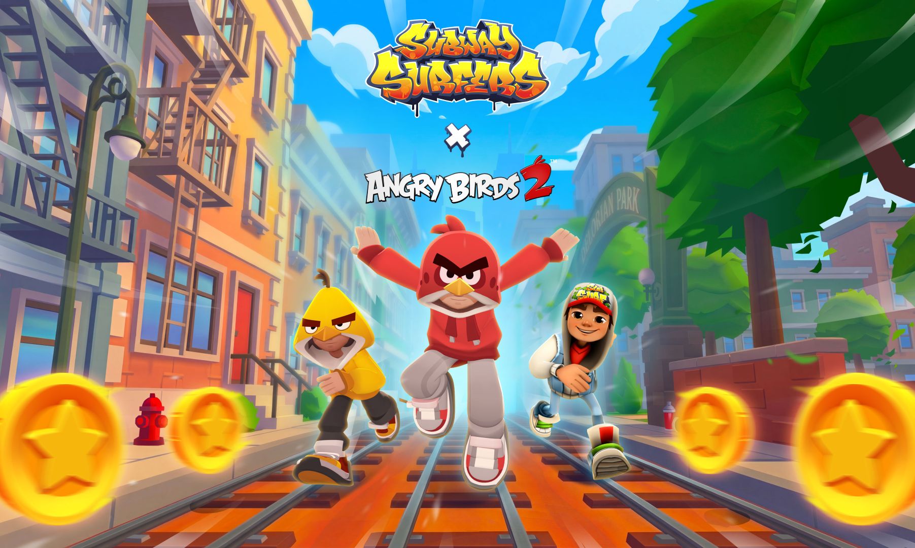 Subway Surfers Angry Birds 2 key art