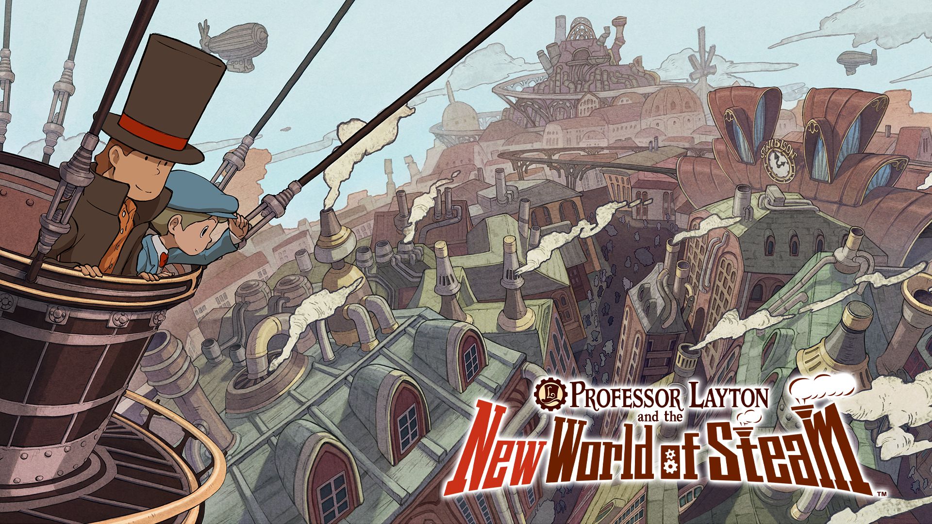 Professor Layton and the New World of Steam key art